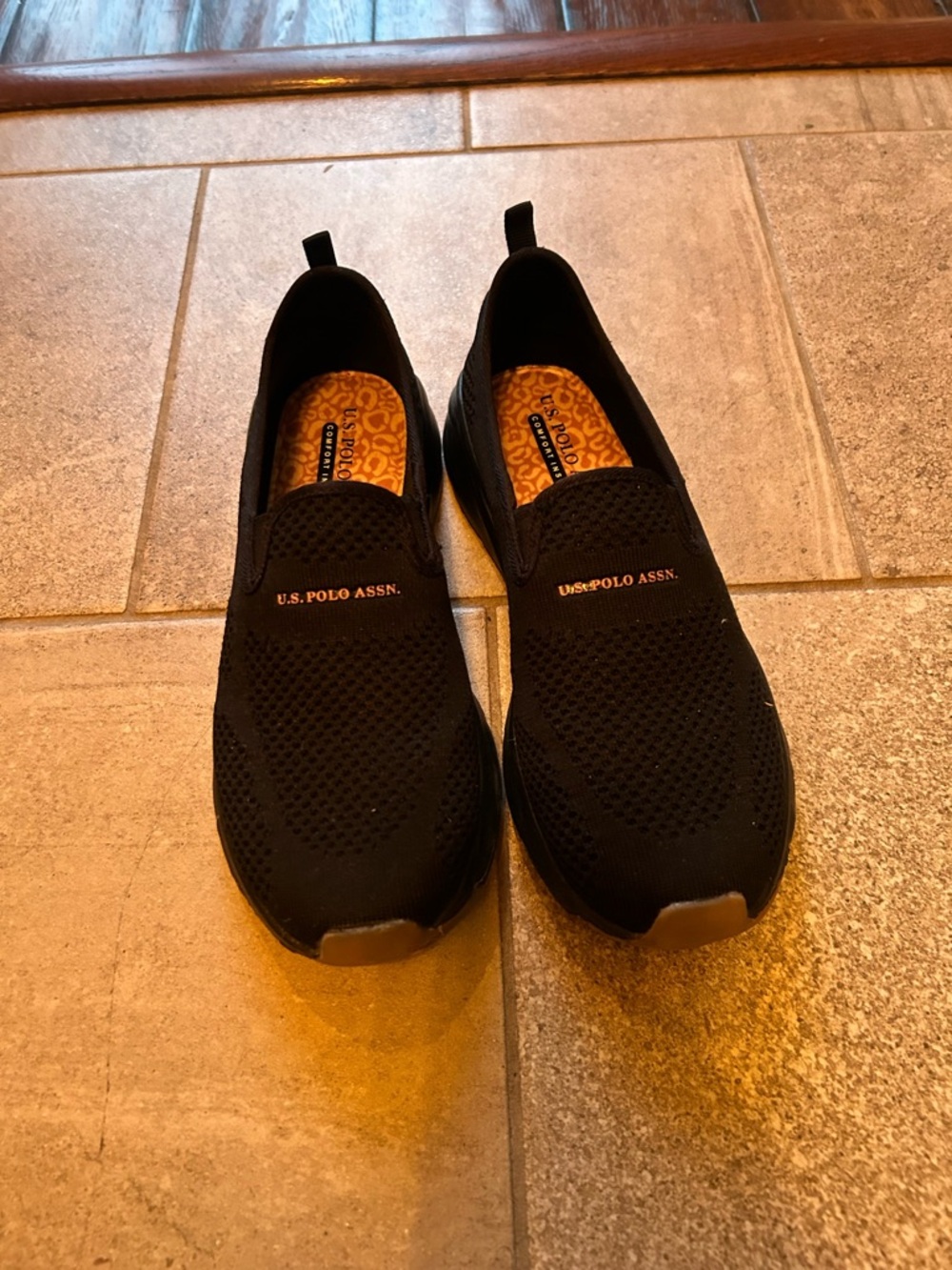 U.S. Polo Assn. Black Knit Slip-On Sneakers